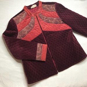 Vintage 60s rare velvet sunshine dark rasberry jacket